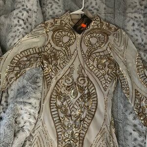 prom dress gold and beige brand new